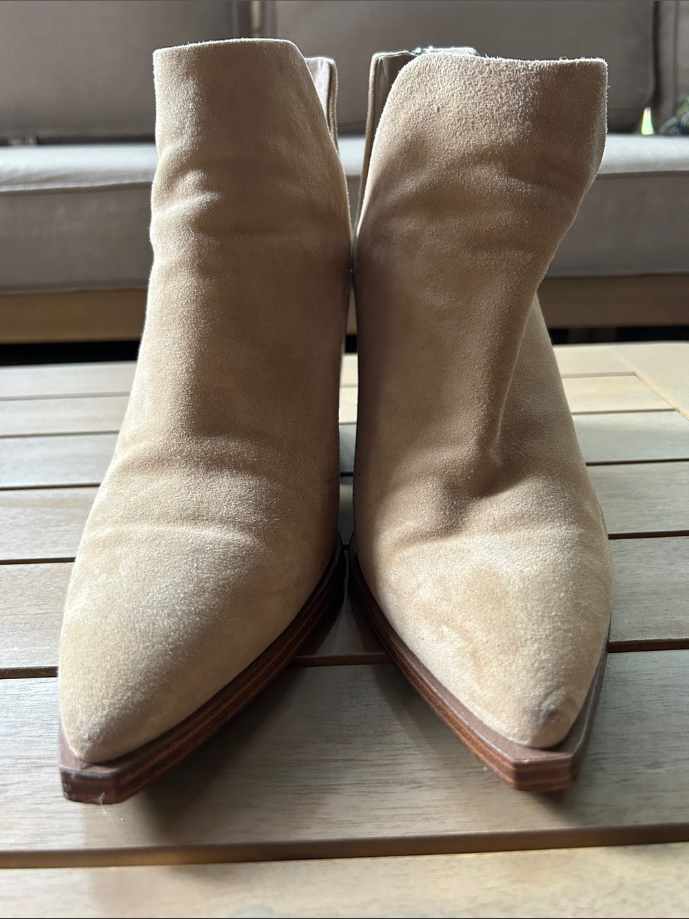 Vince Camuto suede block heel booties size 11